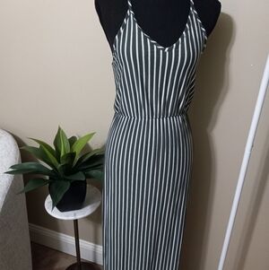 Striped Green and White Maxi Dress